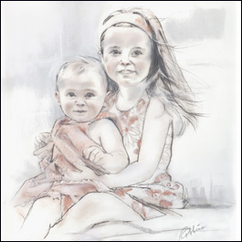 Charcoal portrait by Dianne Robbins