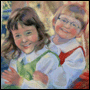 Portrait of brother and sister in pastel