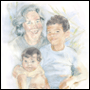 Portrait of family in pastel