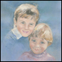 Portrait of brother and sister in pastel