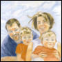 Portrait of family in pastel