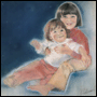 Portrait of sisters in pastel